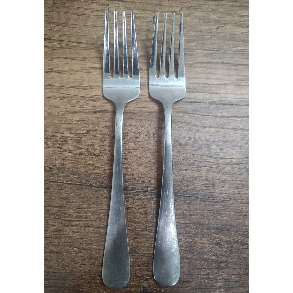 Set of 2 Mikasa EASTSIDE 18/8 Glossy Stainless Steel Salad Forks 6-3/4 Flatware